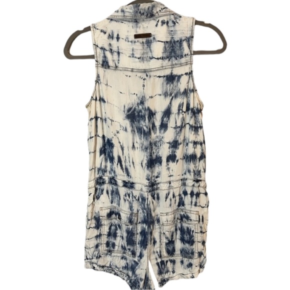 Guess Tie Dye Romper with Snaps and Drawstring Waist - Picture 2 of 3